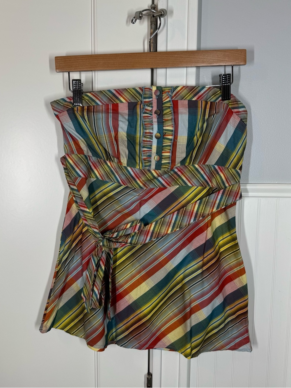 Y2K Baddie Ali & Kris multicolor plaid strapless tube top size medium bratz